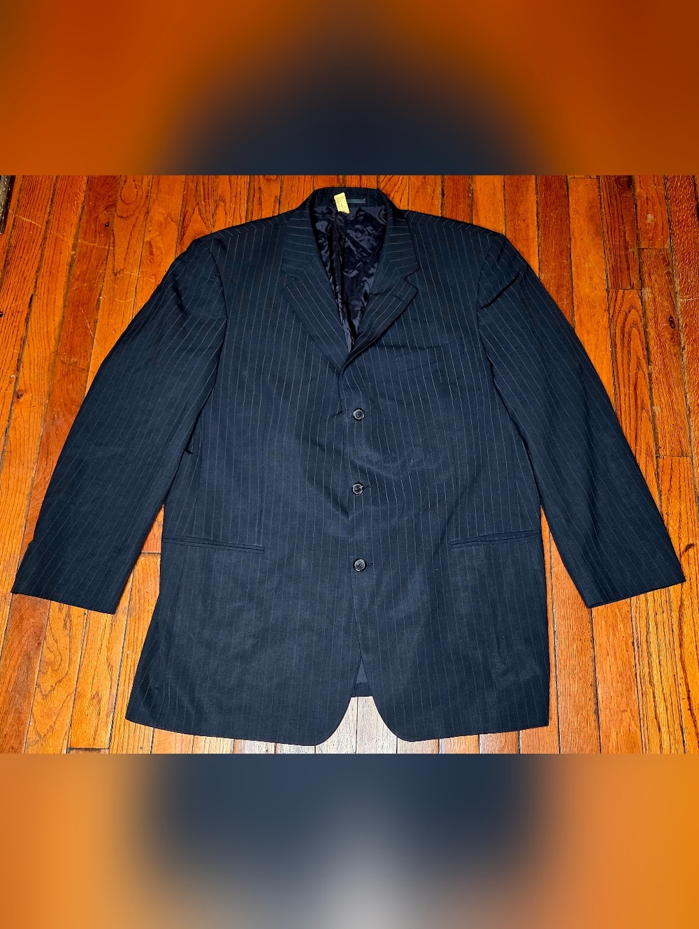 Hugo Boss Einstein Sigma Mens 58 Blazer Black Pinstripe 100% Virgin Wool A4